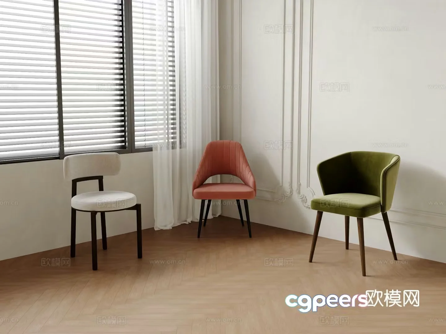Single chair dining chair sofa chair 3d model