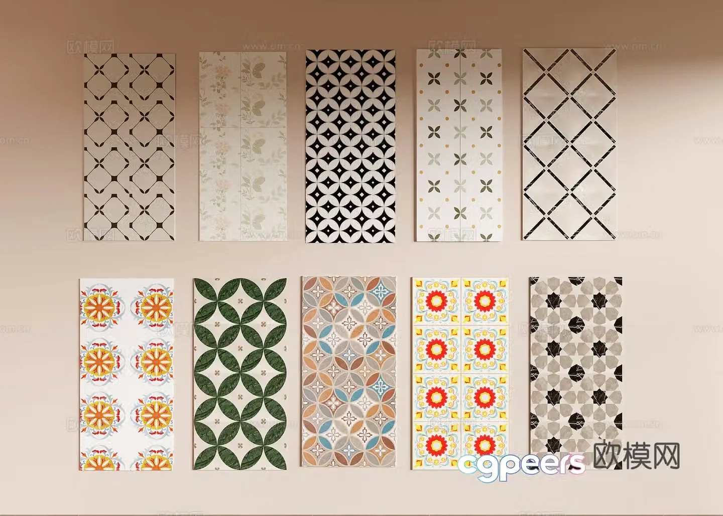 3d model of floor tiles