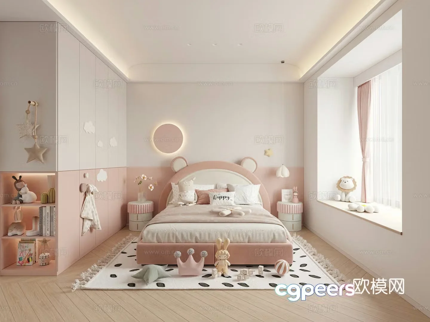 Creamy children’s room daughter’s room 3d model