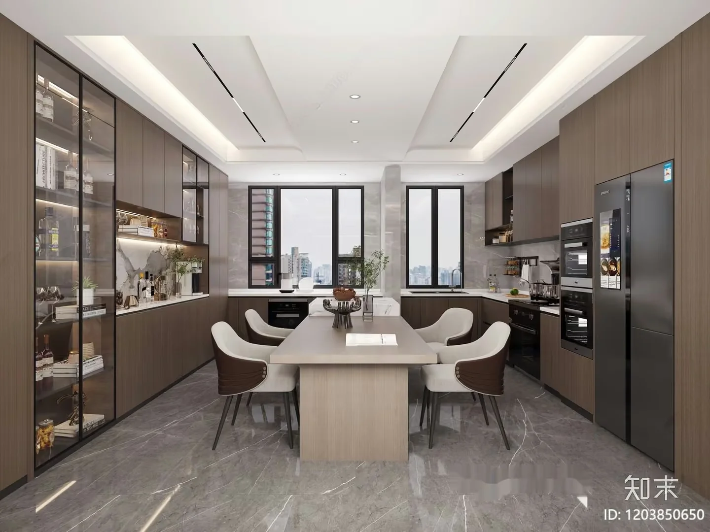Modern Dining Room 3D Model – 18363 – VRAY Render
