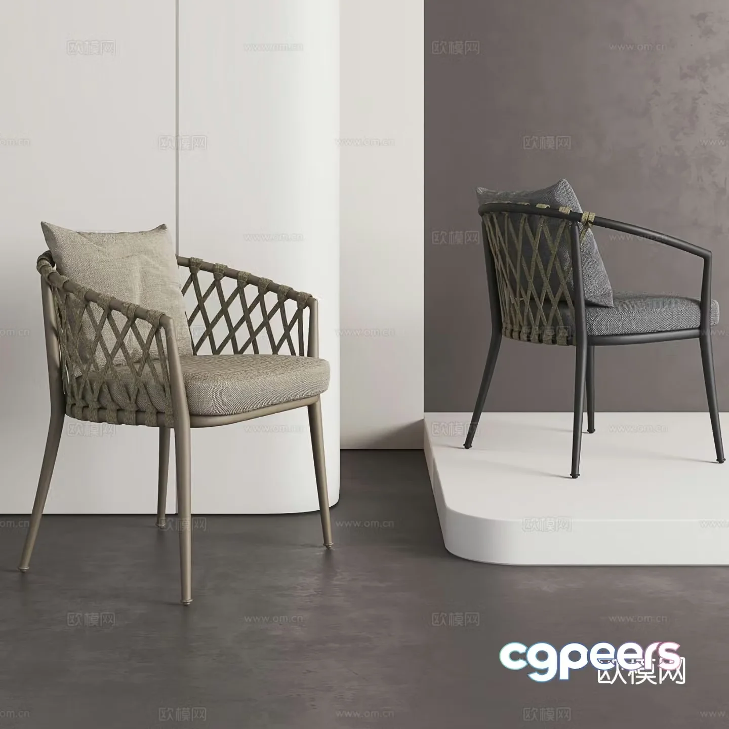 Nordic chair outdoor chair dining chair 3d model