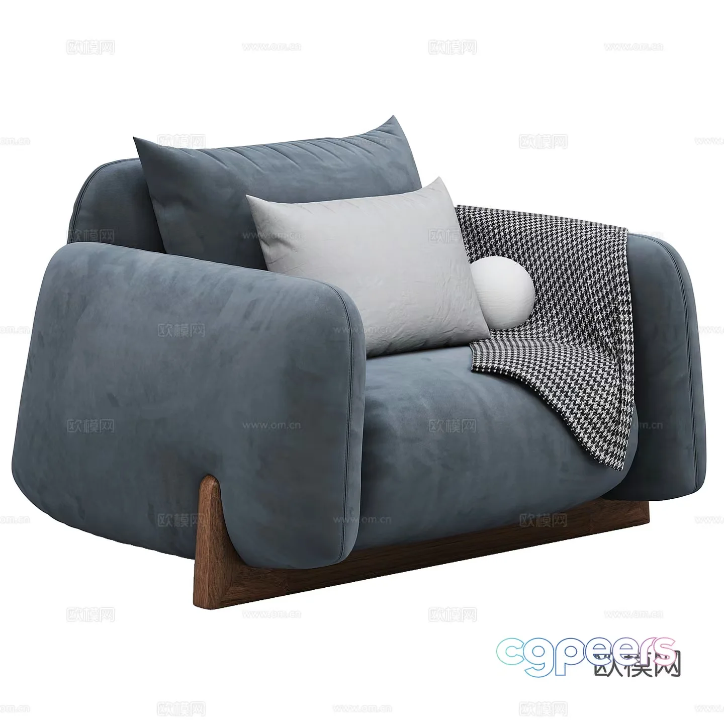 A Modern Gray Couch 3D Model – 21742 – VRAY Render