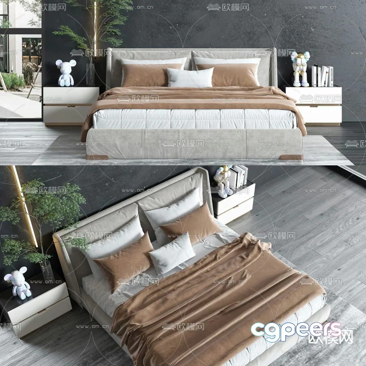 Modern Bedroom Furniture 3D Model – 6477 – VRAY Render