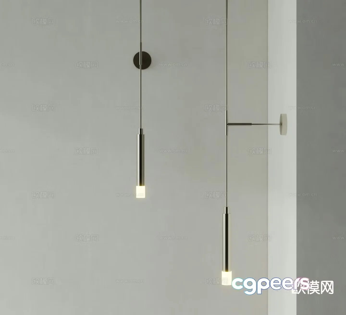 Modern wall light long wall light 3d model