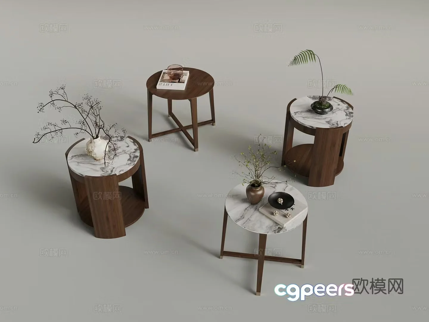 New Chinese side table angle table 3D model