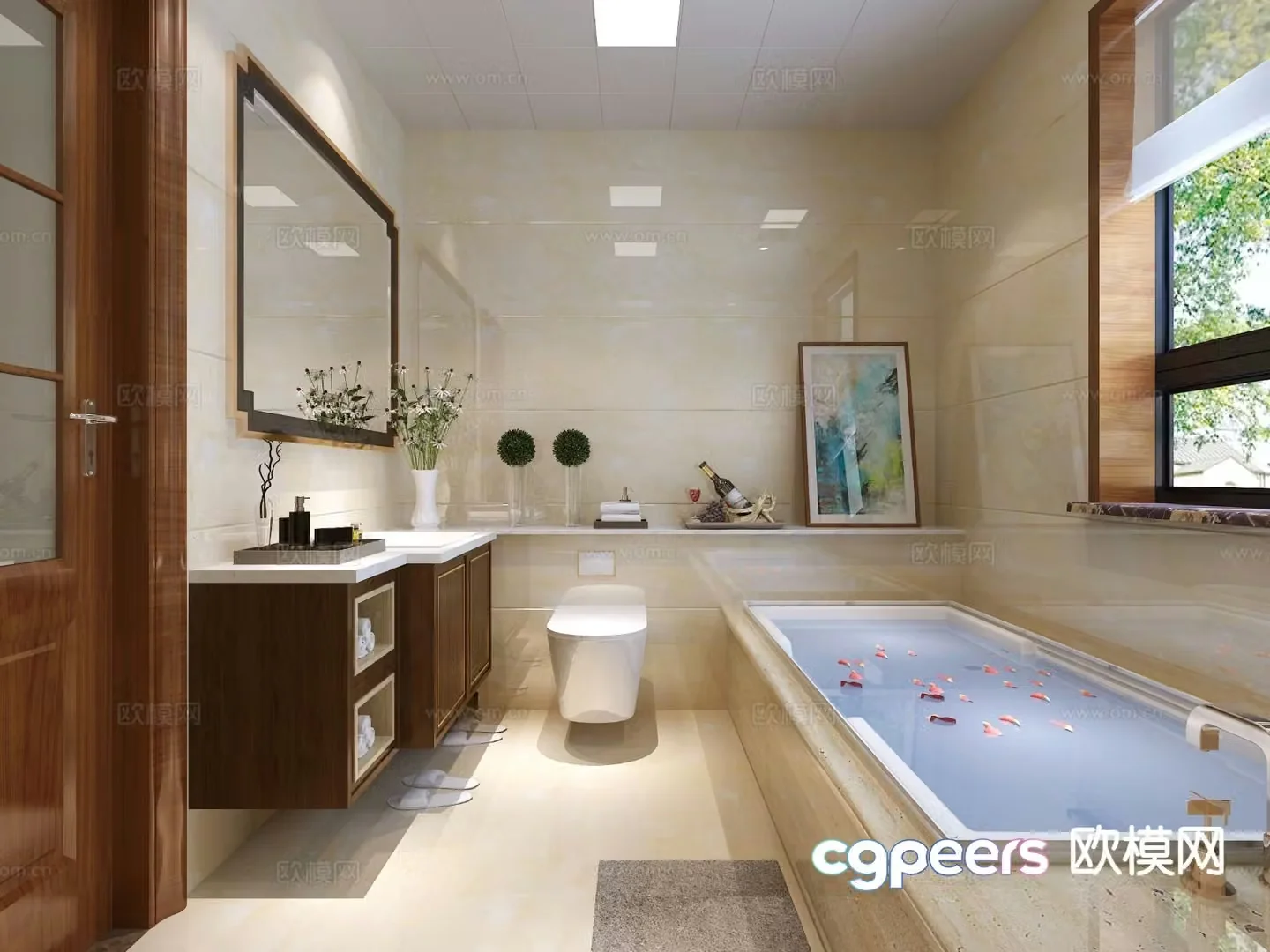 New Chinese style bathroom bathroom 3d model