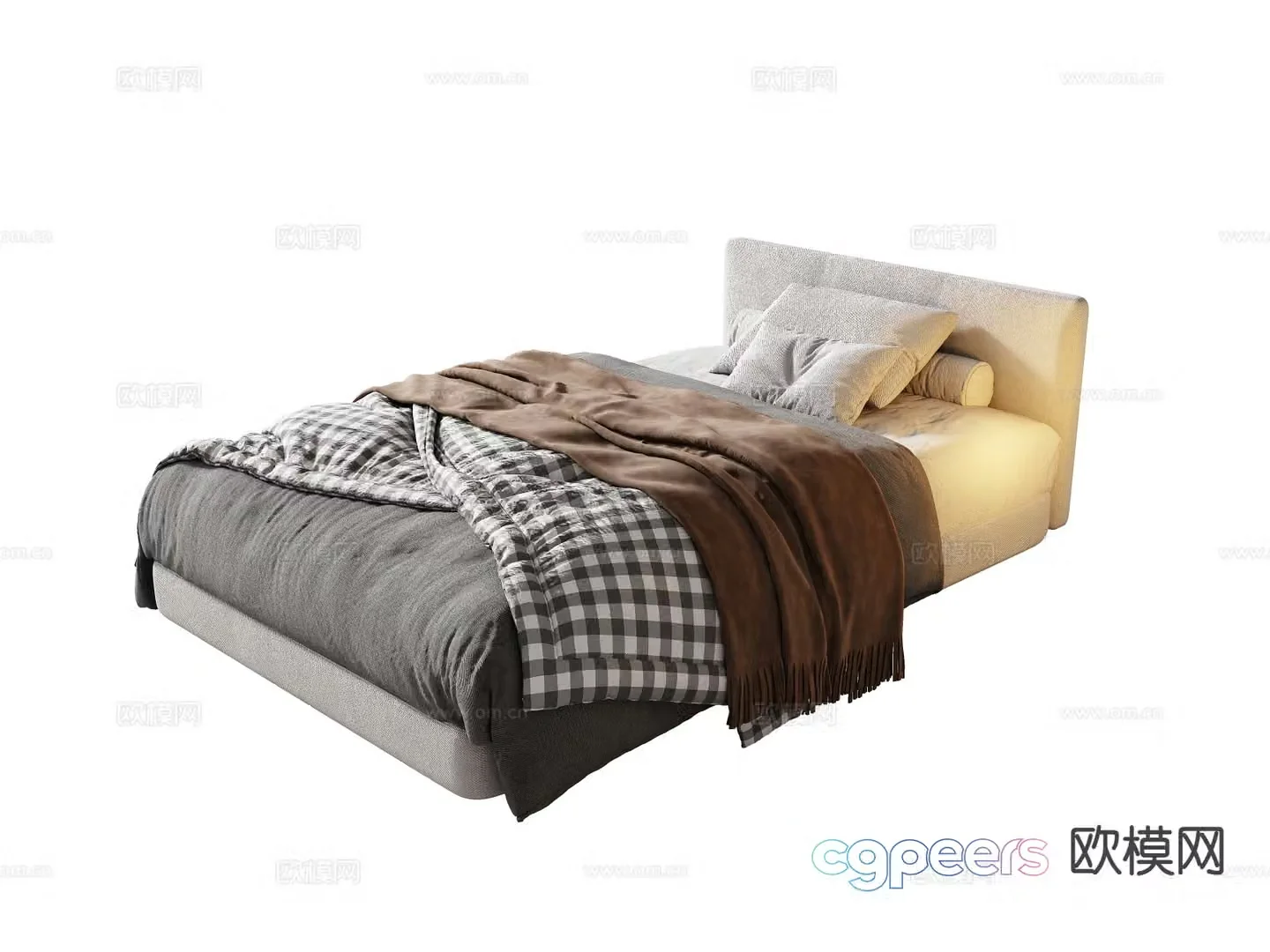 Modern single bed 3d model