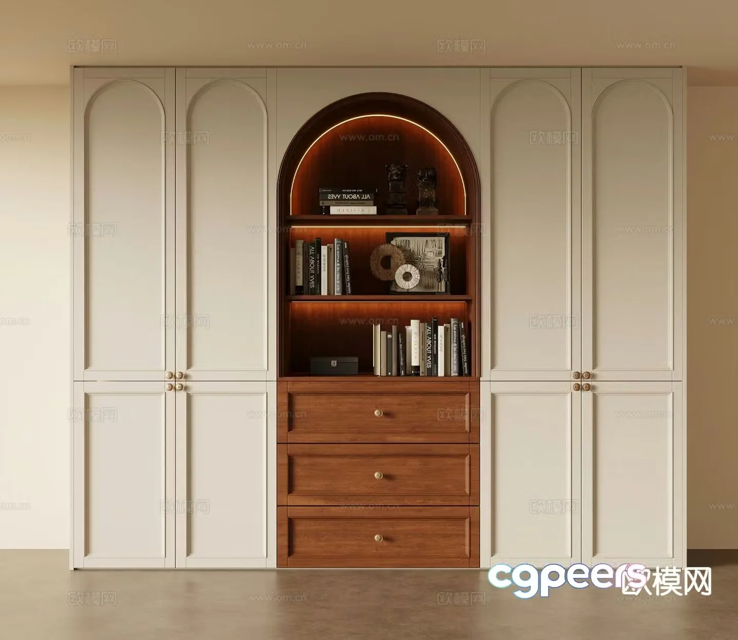 Middle-aged wardrobe wardrobe 3d model