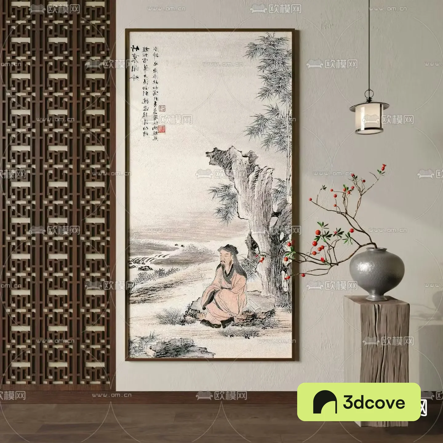 New Chinese-style figure painting calligraphy and painting decorative painting