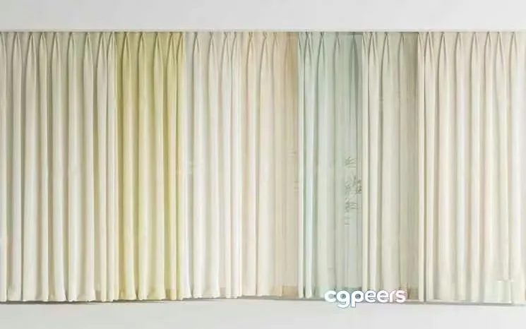 White Curtains 3D Model – 11424 – VRAY Render