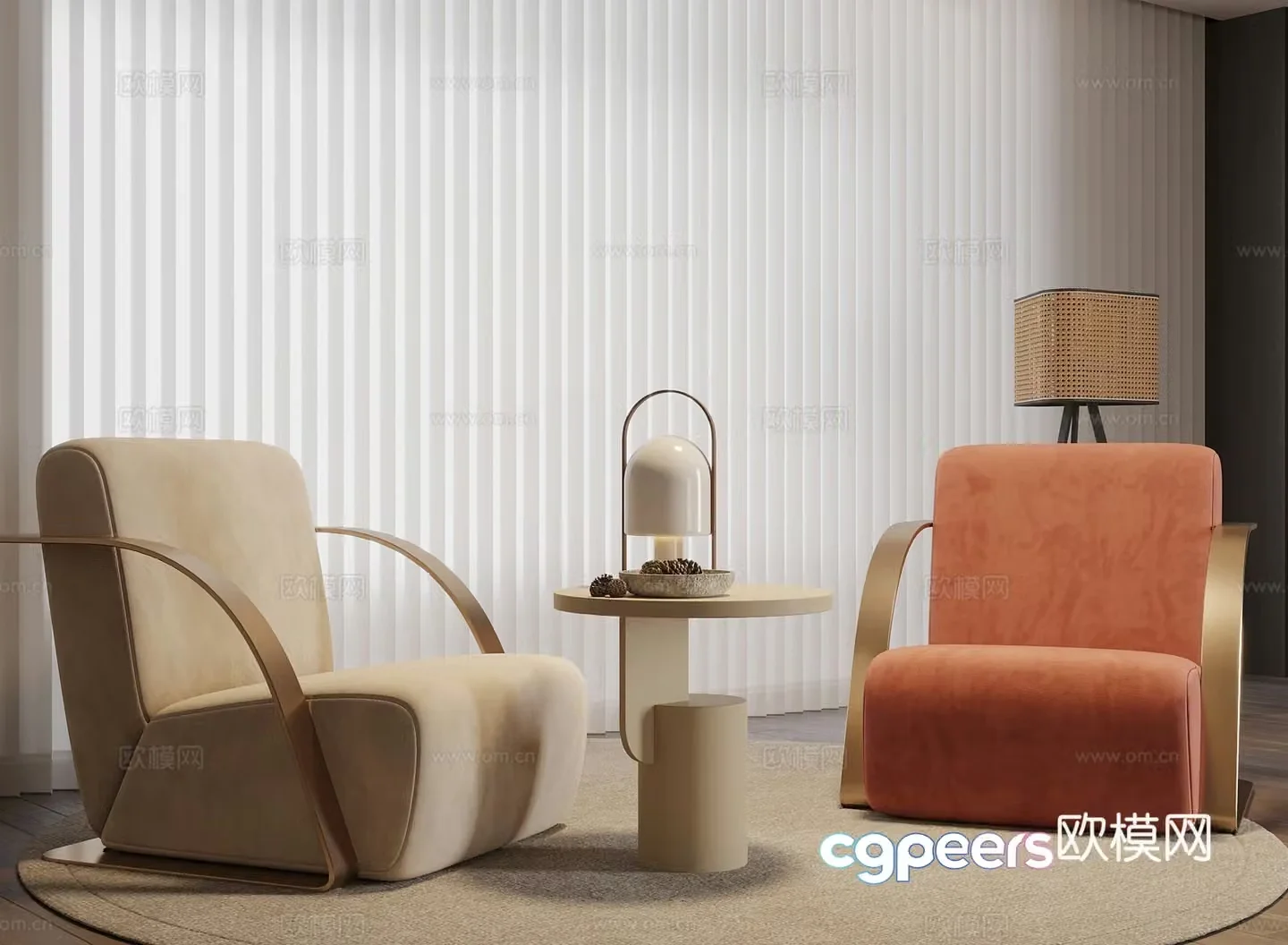 Modern casual chair chair 3d model