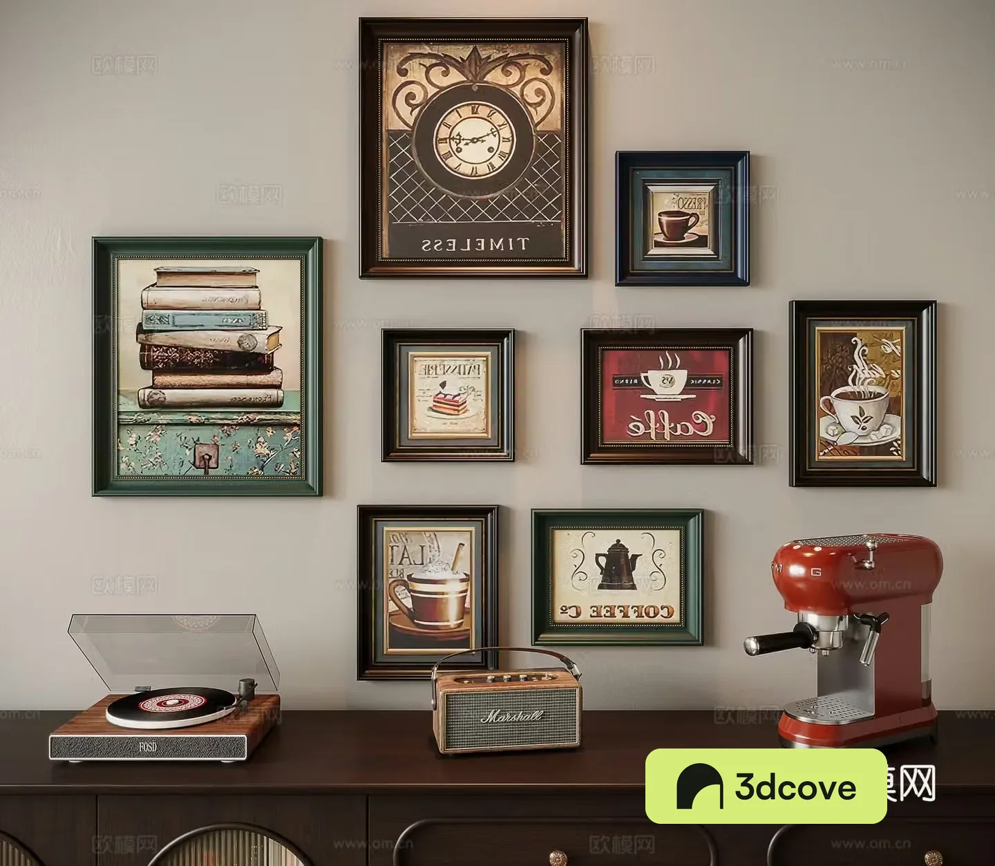 French retro painting combination hanging painting