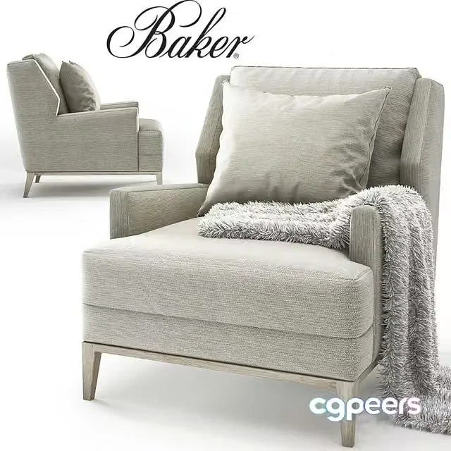 3ds Max Free – Baker_Anchor Lounge Chair_No. 6738C