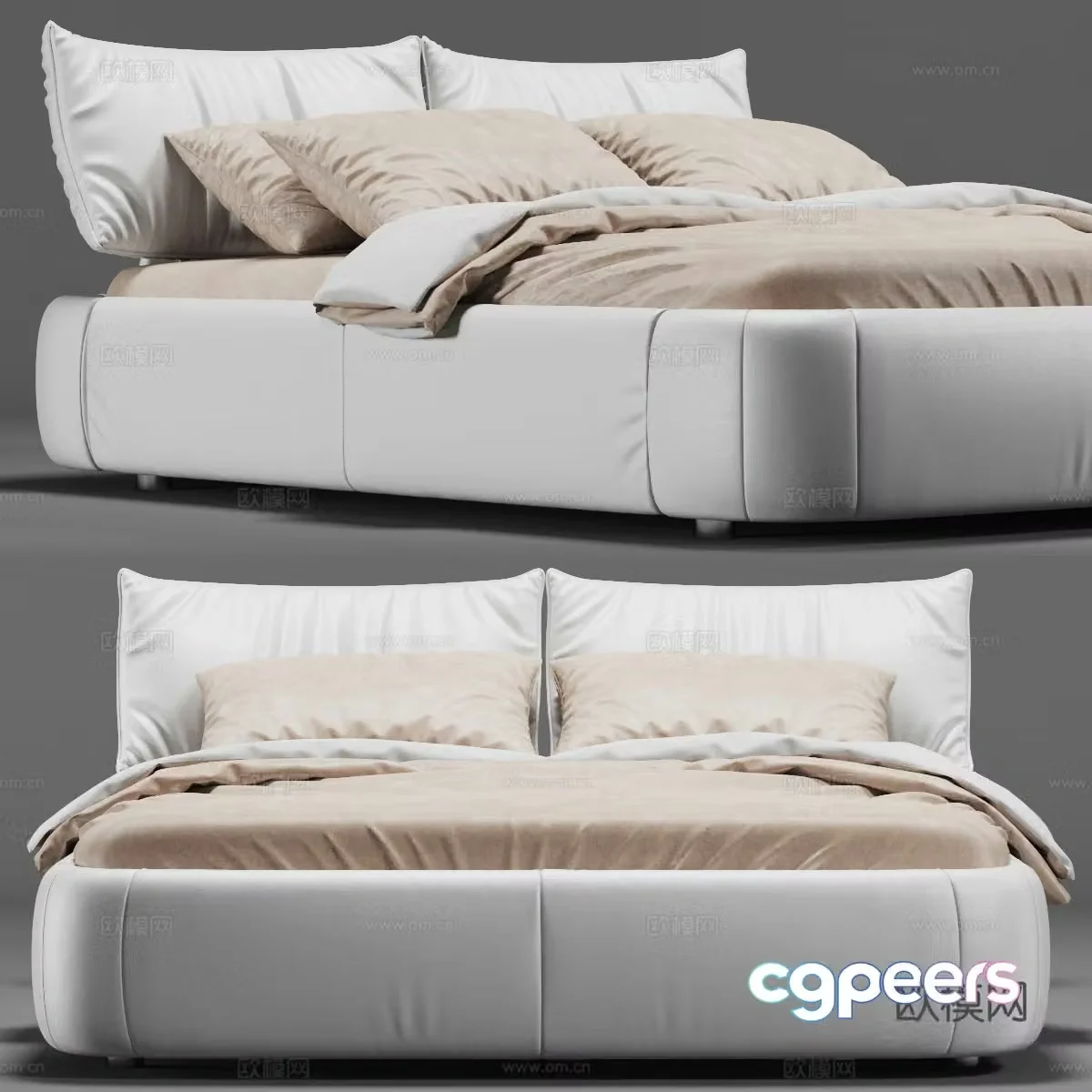 Double bed 3d model