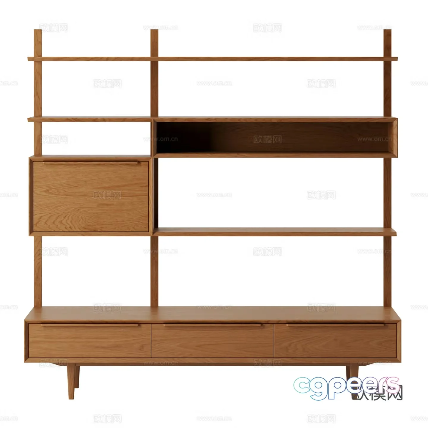 New Chinese style decorative rack Display rack Bookshelf 3D model