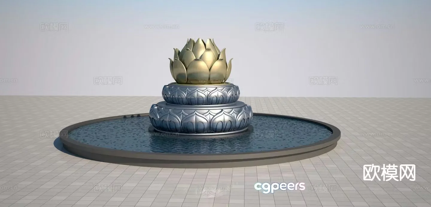 lotus sculpture lotus sculpture 3d model