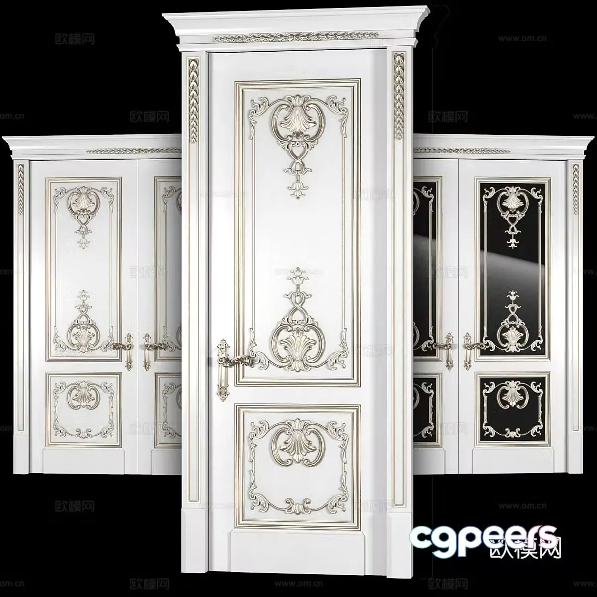 French Louis Door 3D Model