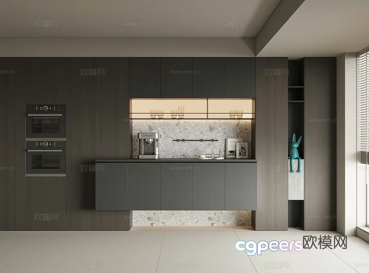 Modern wine cabinet sideboard 3D model