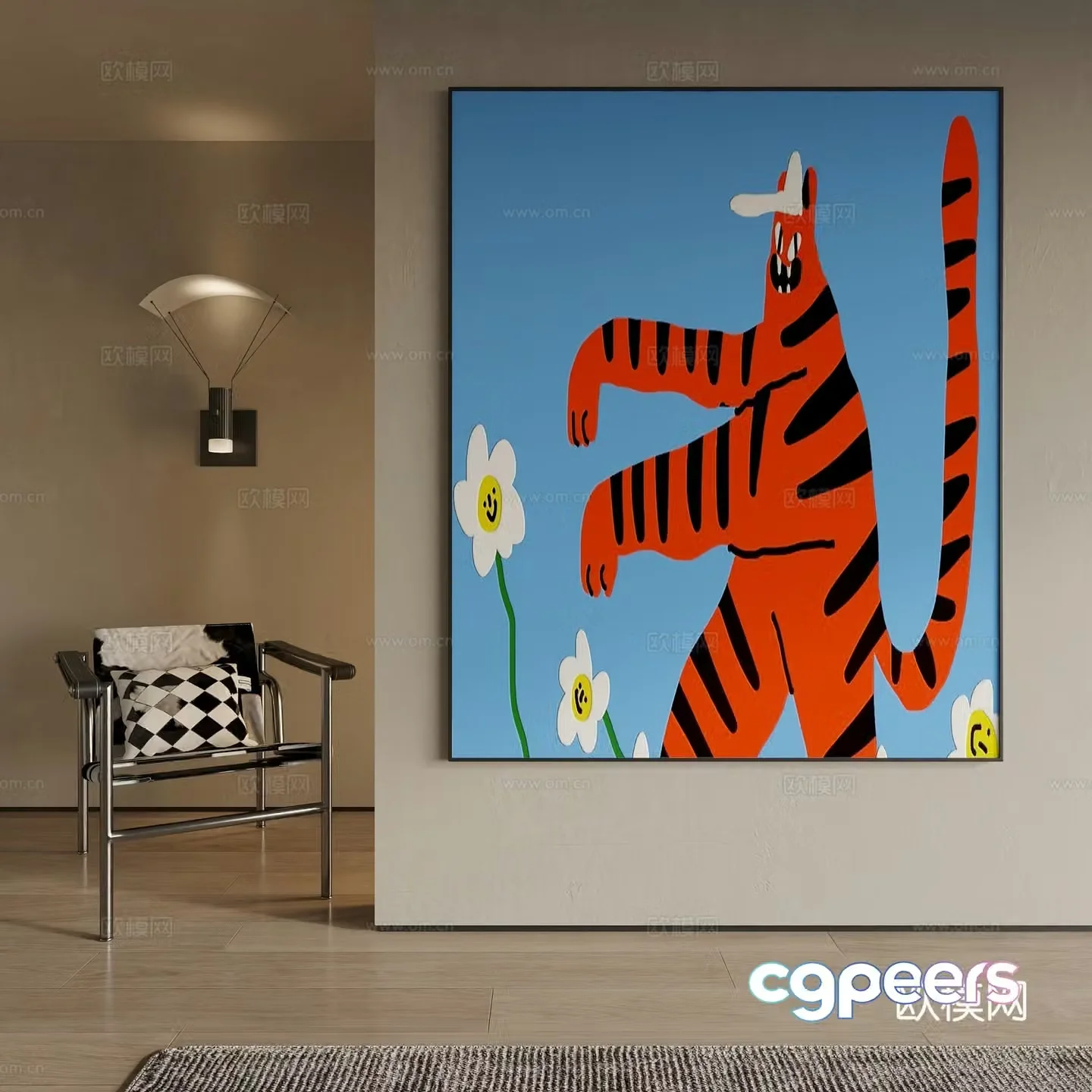 Modern decorative painting 3d model