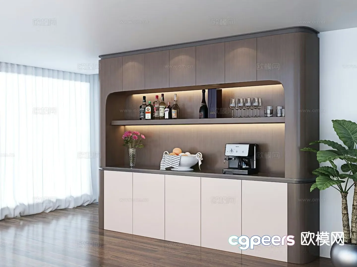 Modern wine cabinet sideboard 3d model