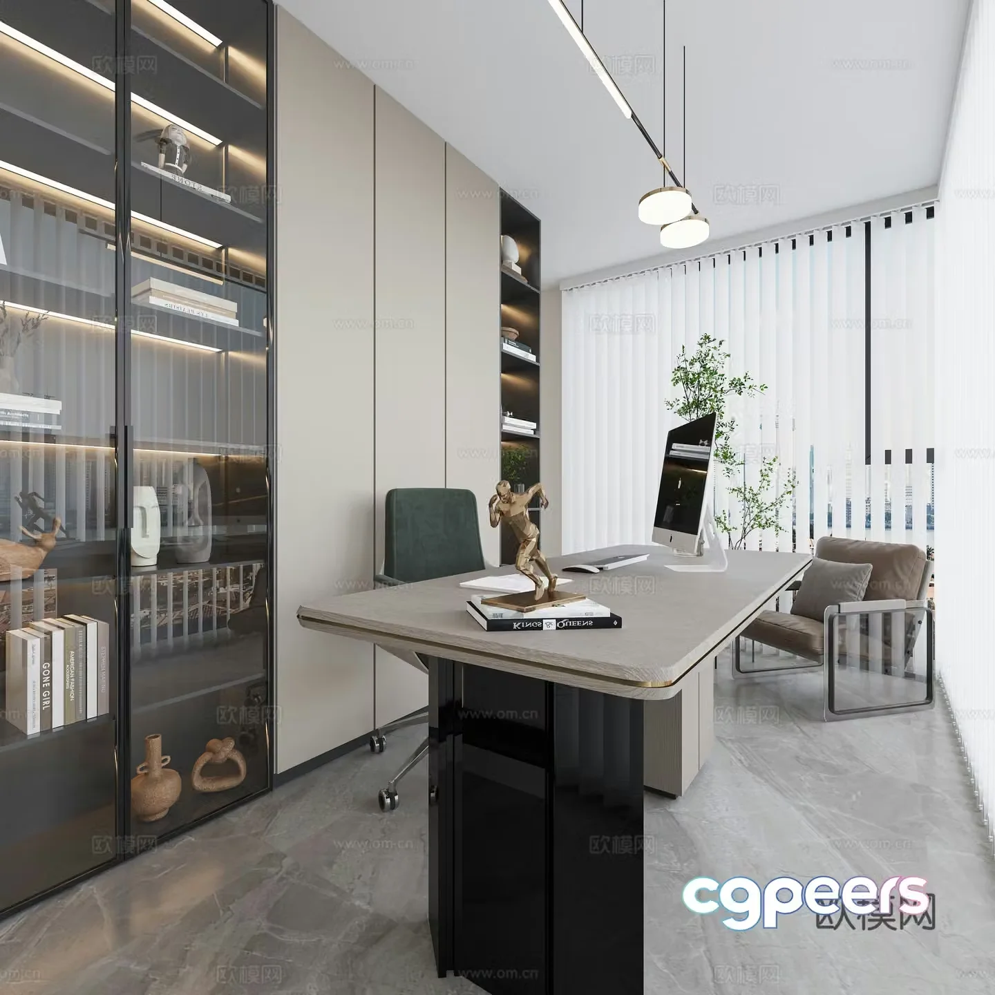 Modern study 3d model