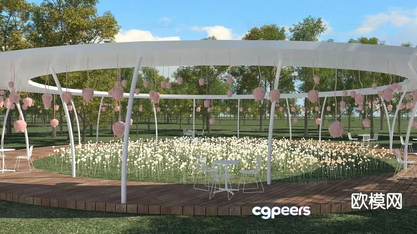 Modern gallery frame landscape gallery 3d model