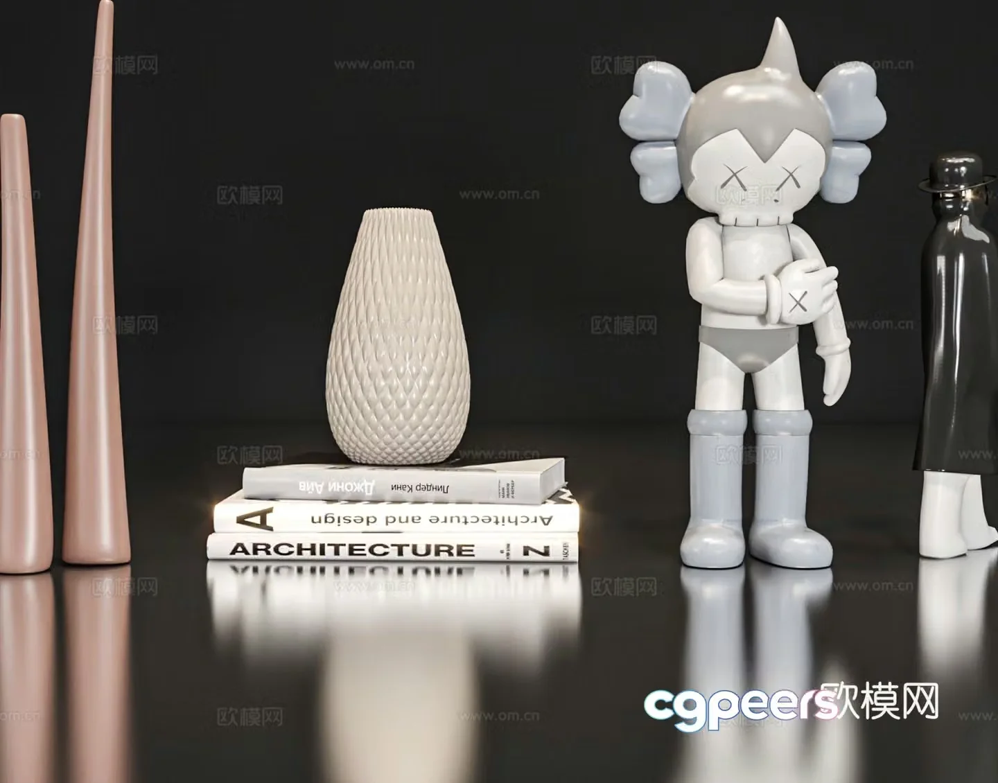 Decoration ornaments books crafts 3d model