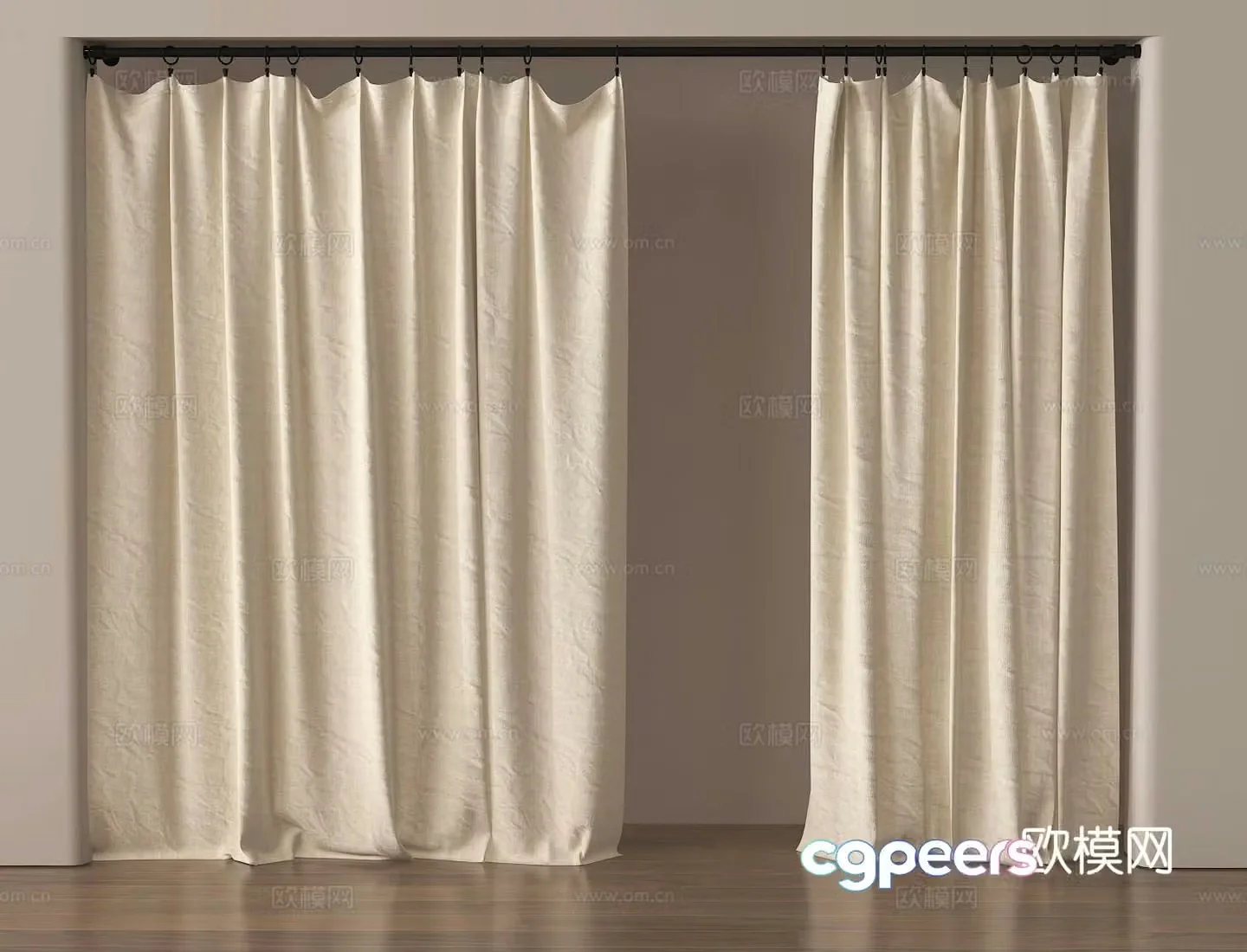 Plain curtain curtain 3d model