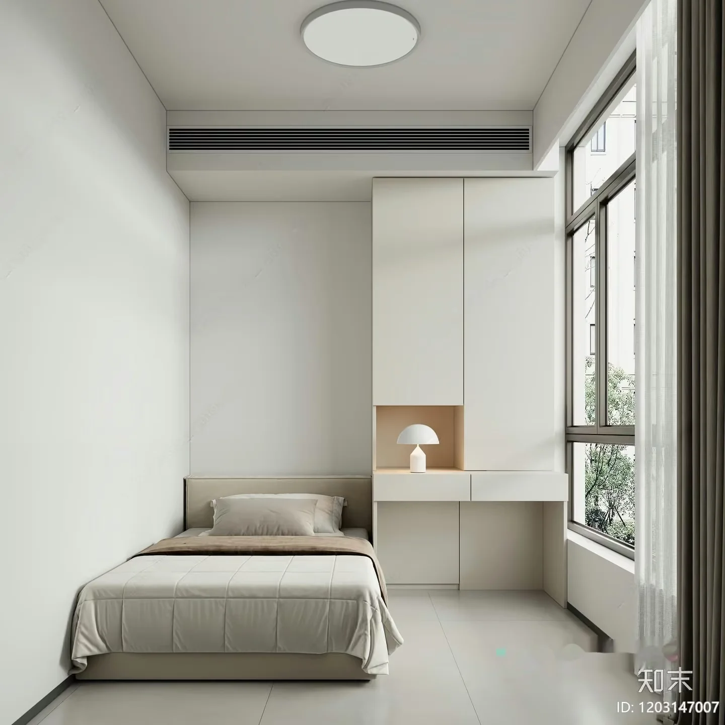 Modern Minimalist Bedroom 3D Model – 14804 – CORONA Render