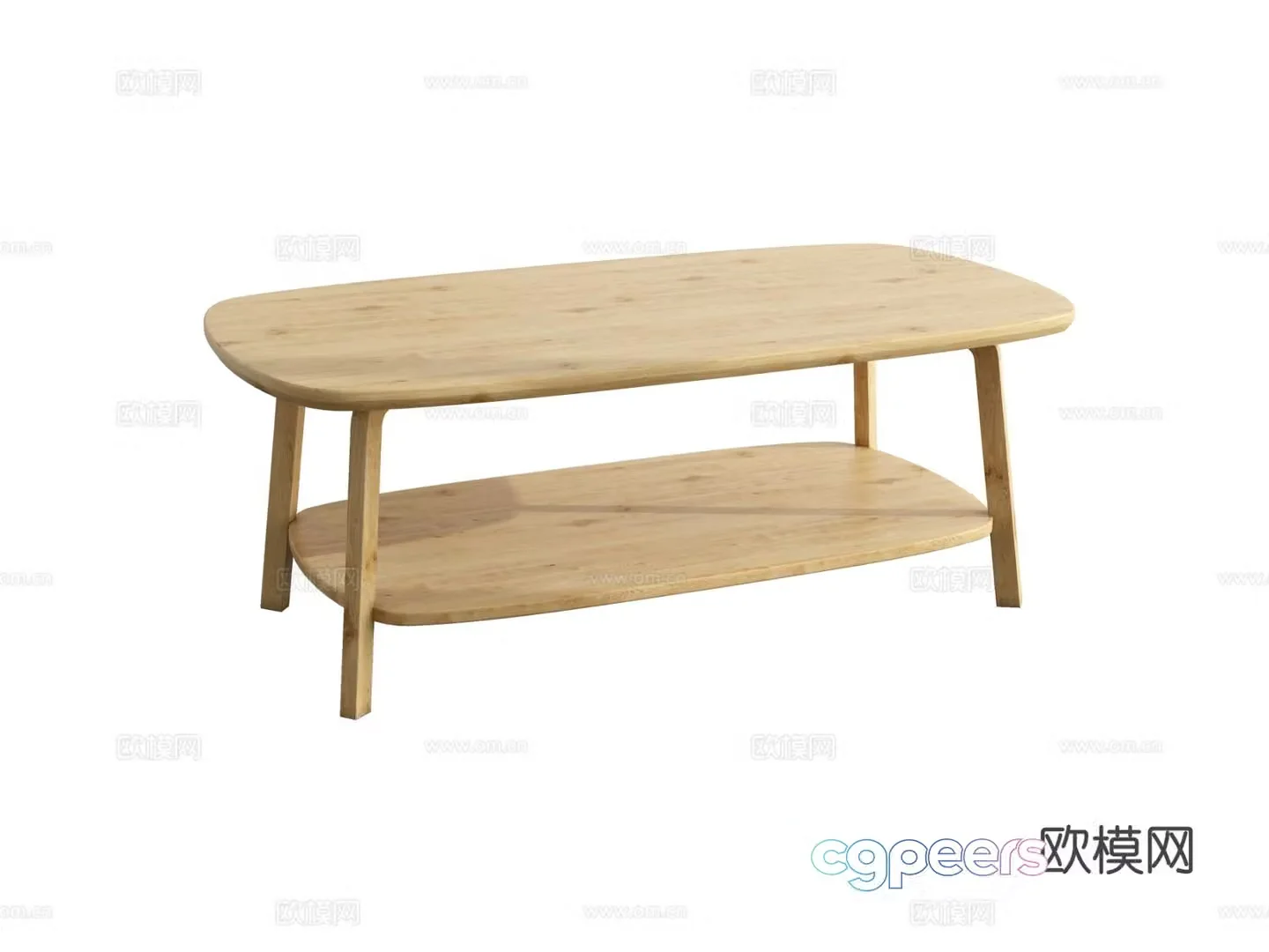 Nordic coffee table solid wood coffee table 3d model