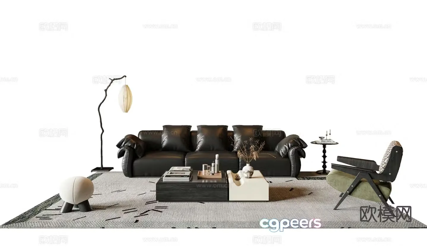 Medieval style sofa modular sofa 3d model