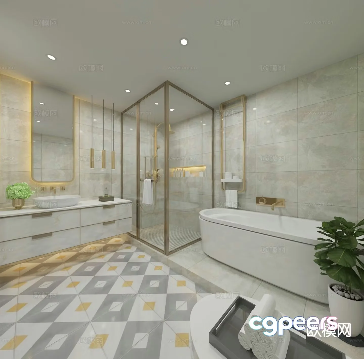 Modern bathroom bathroom 3d model