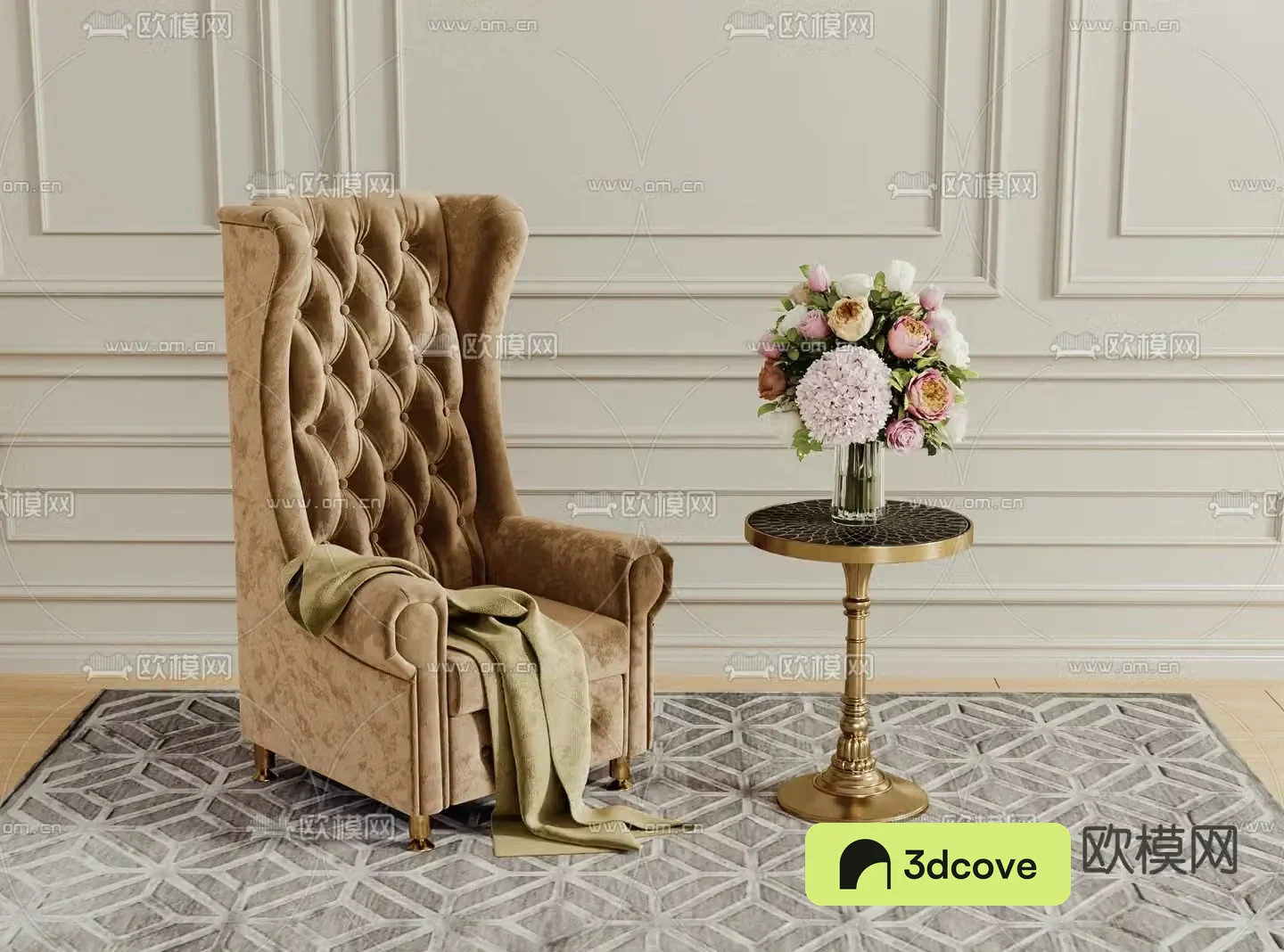 European style single sofa leisure sofa