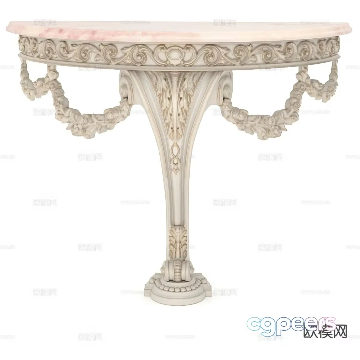 French table corner table 3d model