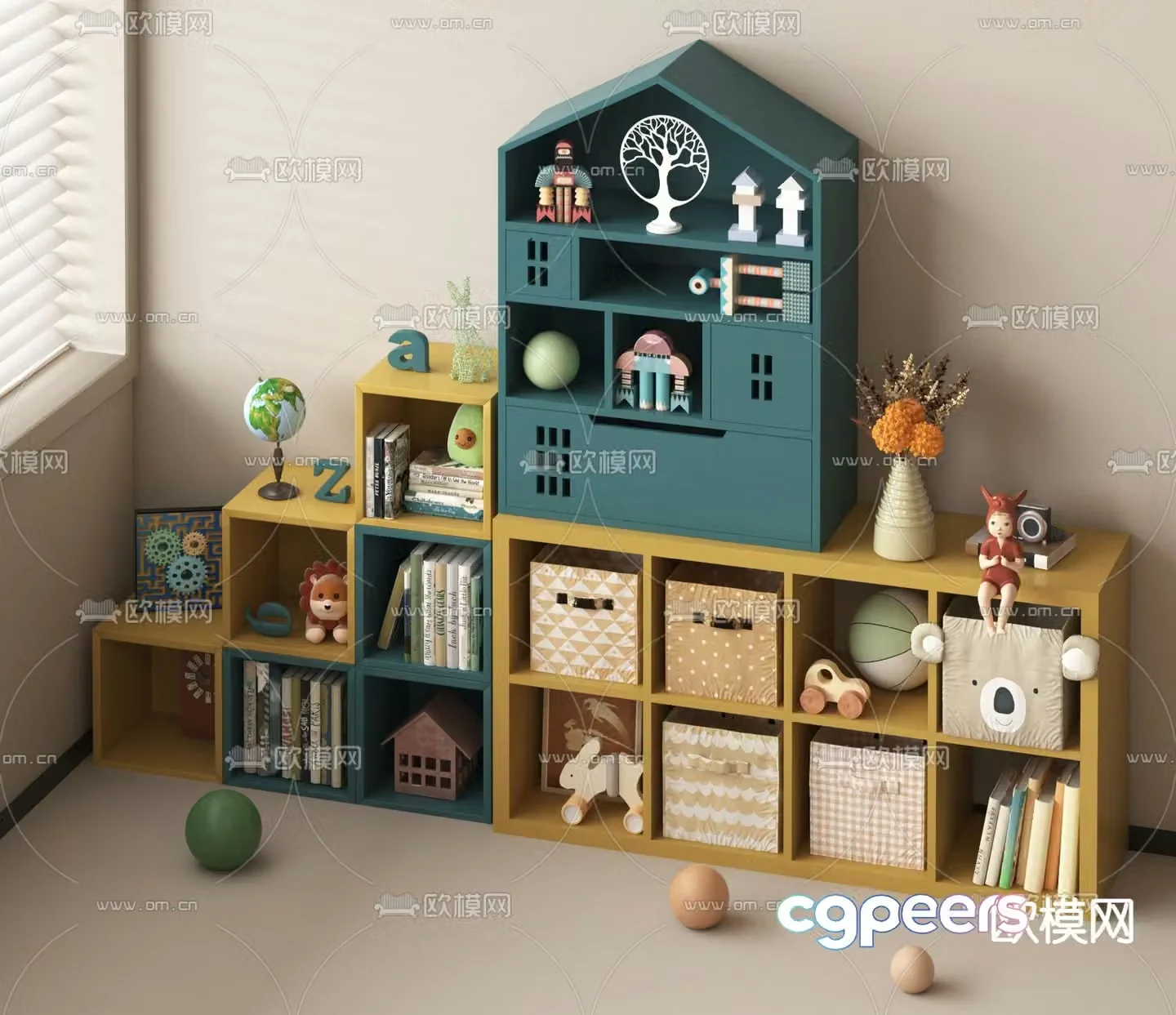 Children’s cabinet shelf 3d model