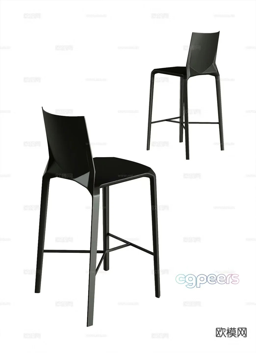 Modern bar stool bar stool high stool 3d model