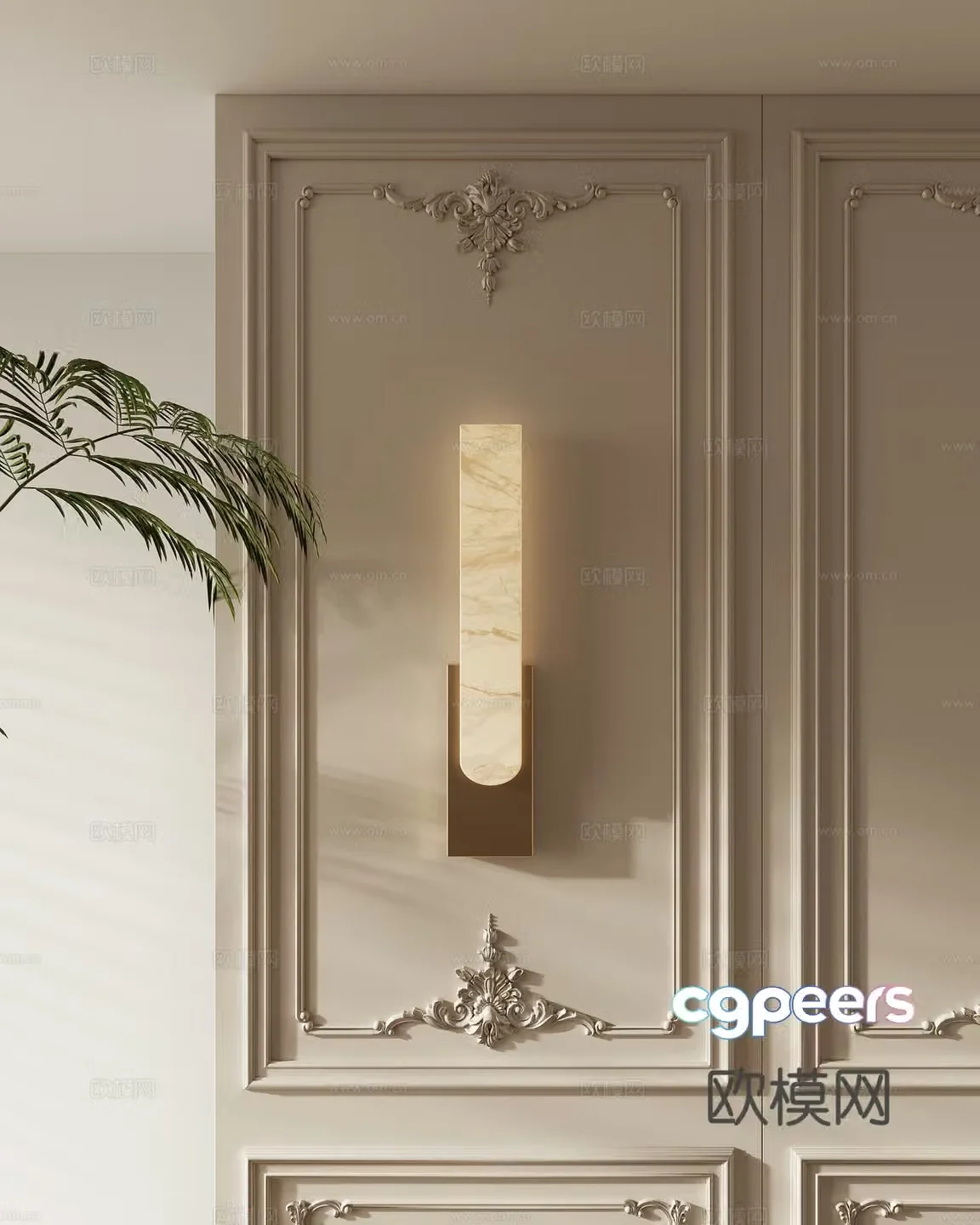 French light luxury wall lamp 3D model