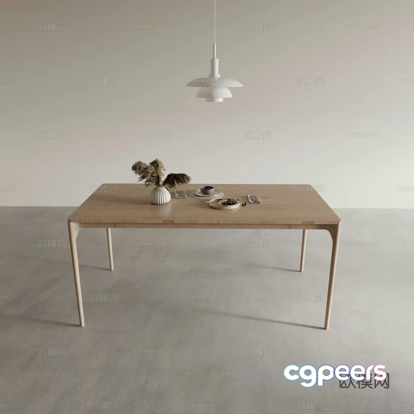 Dining table long table square table 3d model