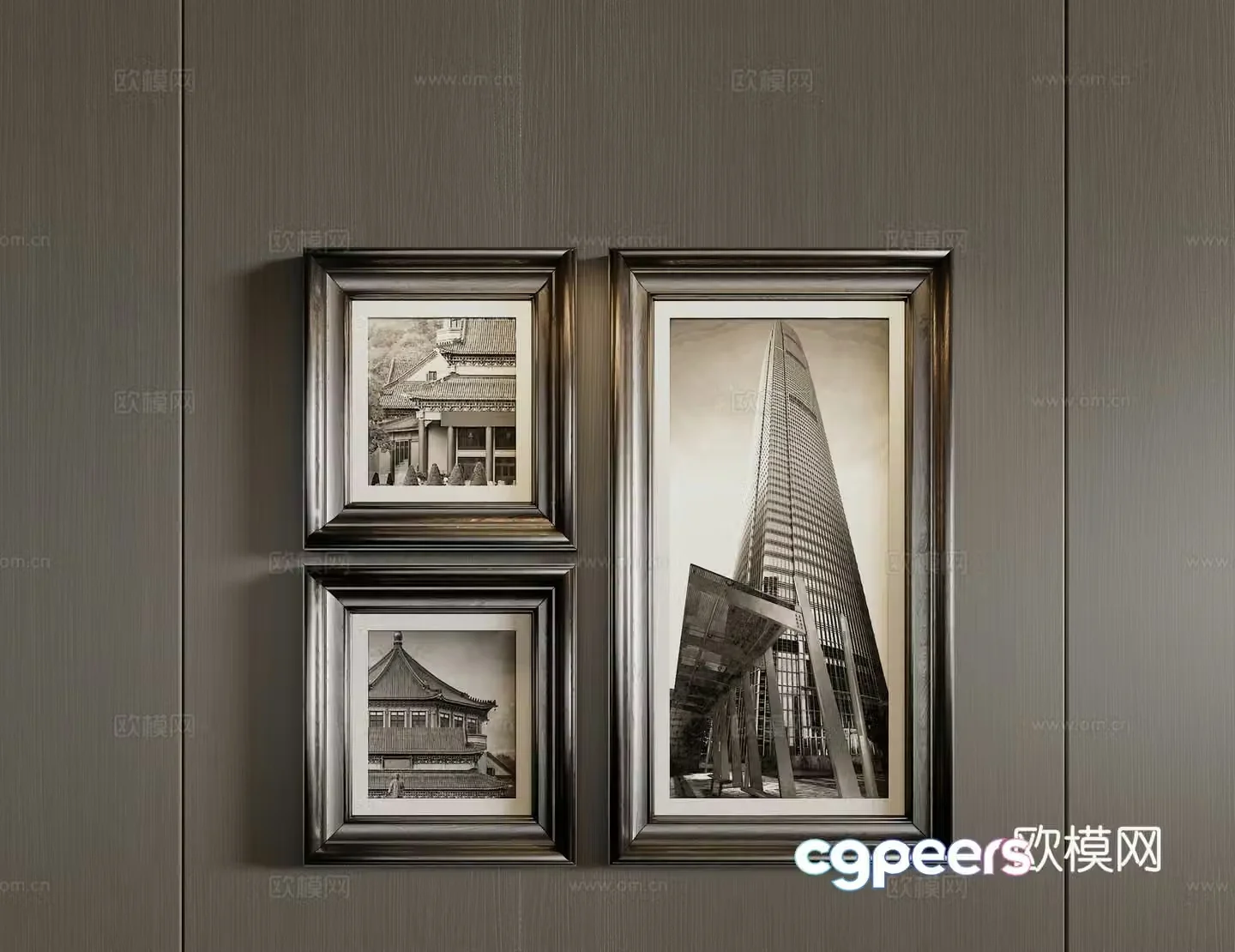 Modern retro hanging painting decorative painting architectural painting 3D model