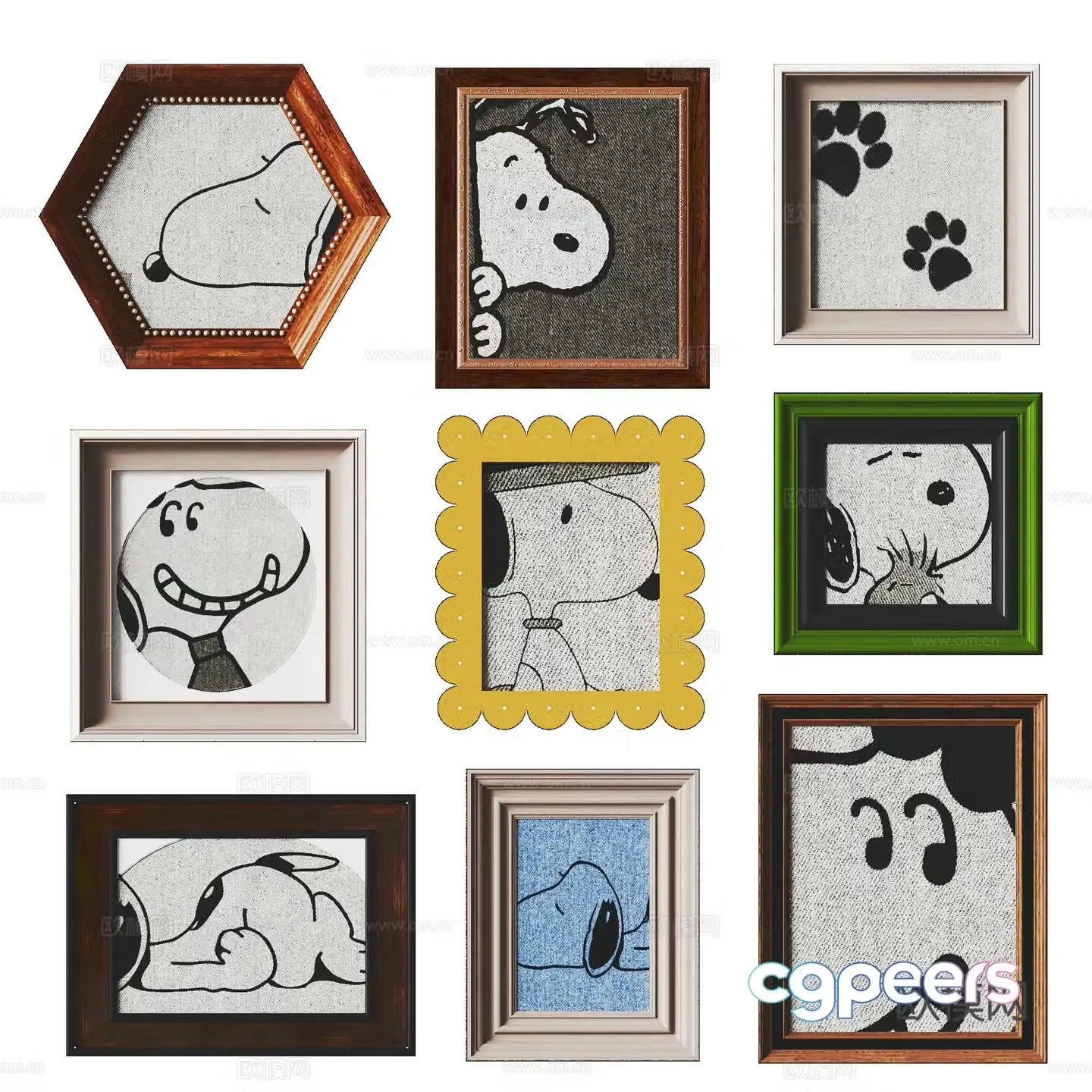 Modern children’s cartoon paintings decorative paintings 3d model