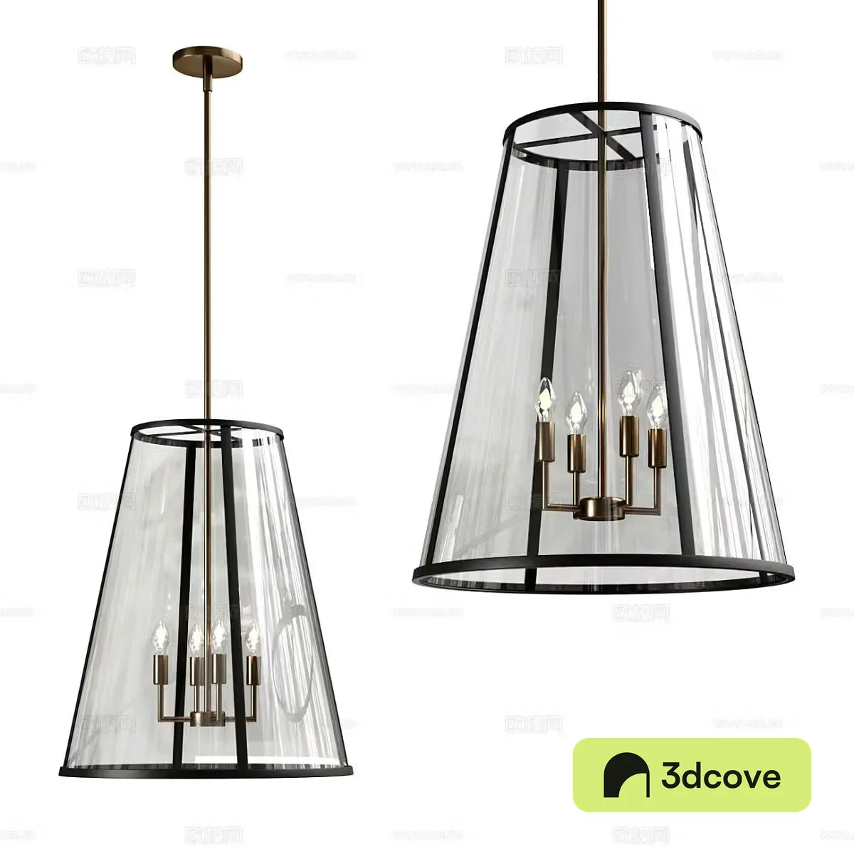 New Chinese Manor Outdoor Conical Chandelier