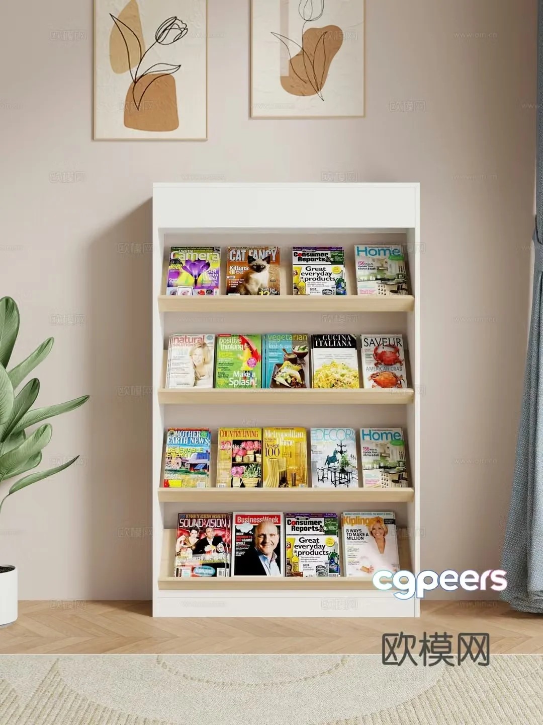 Display cabinet Magazine cabinet Shelf 3D model