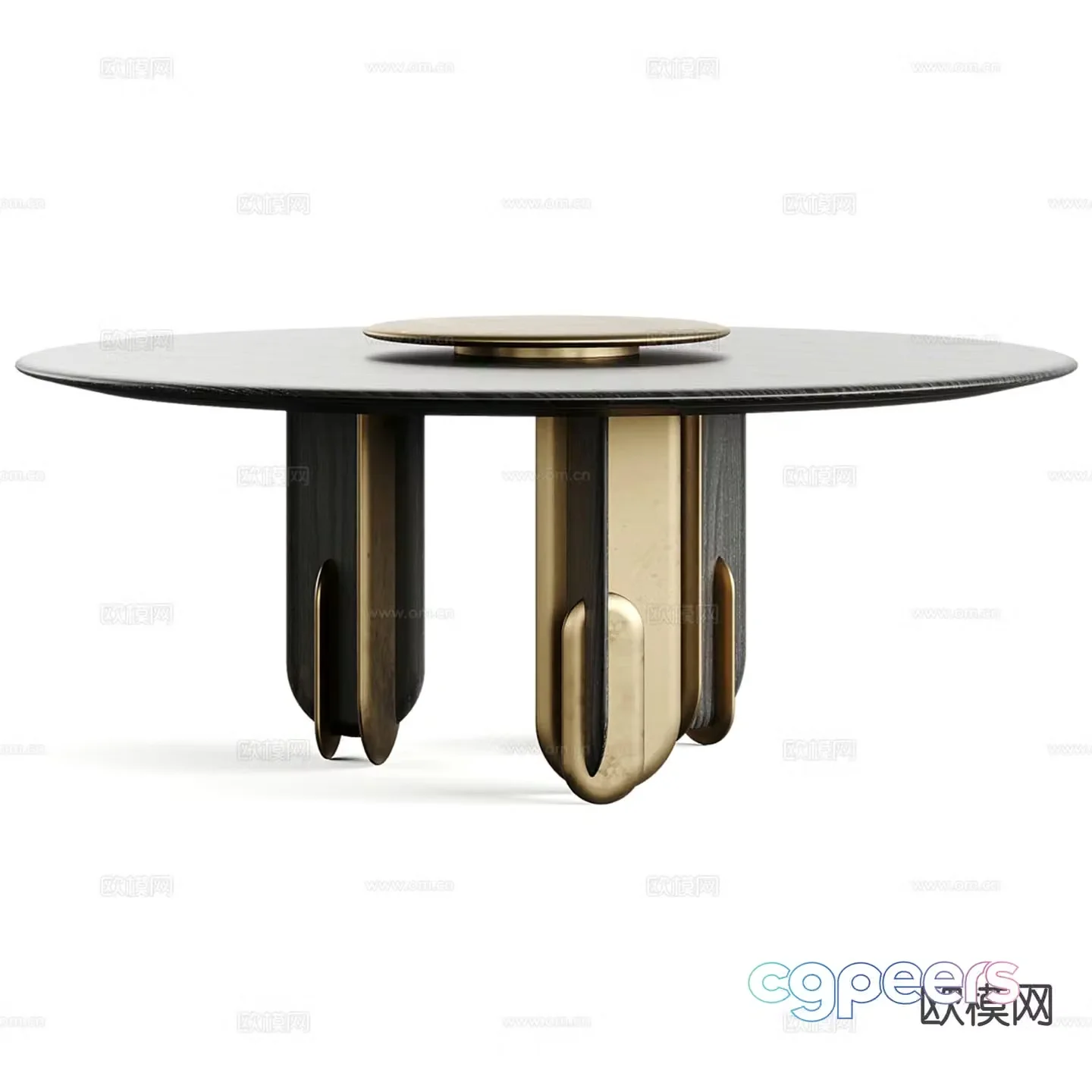 Light luxury dining table 3D model