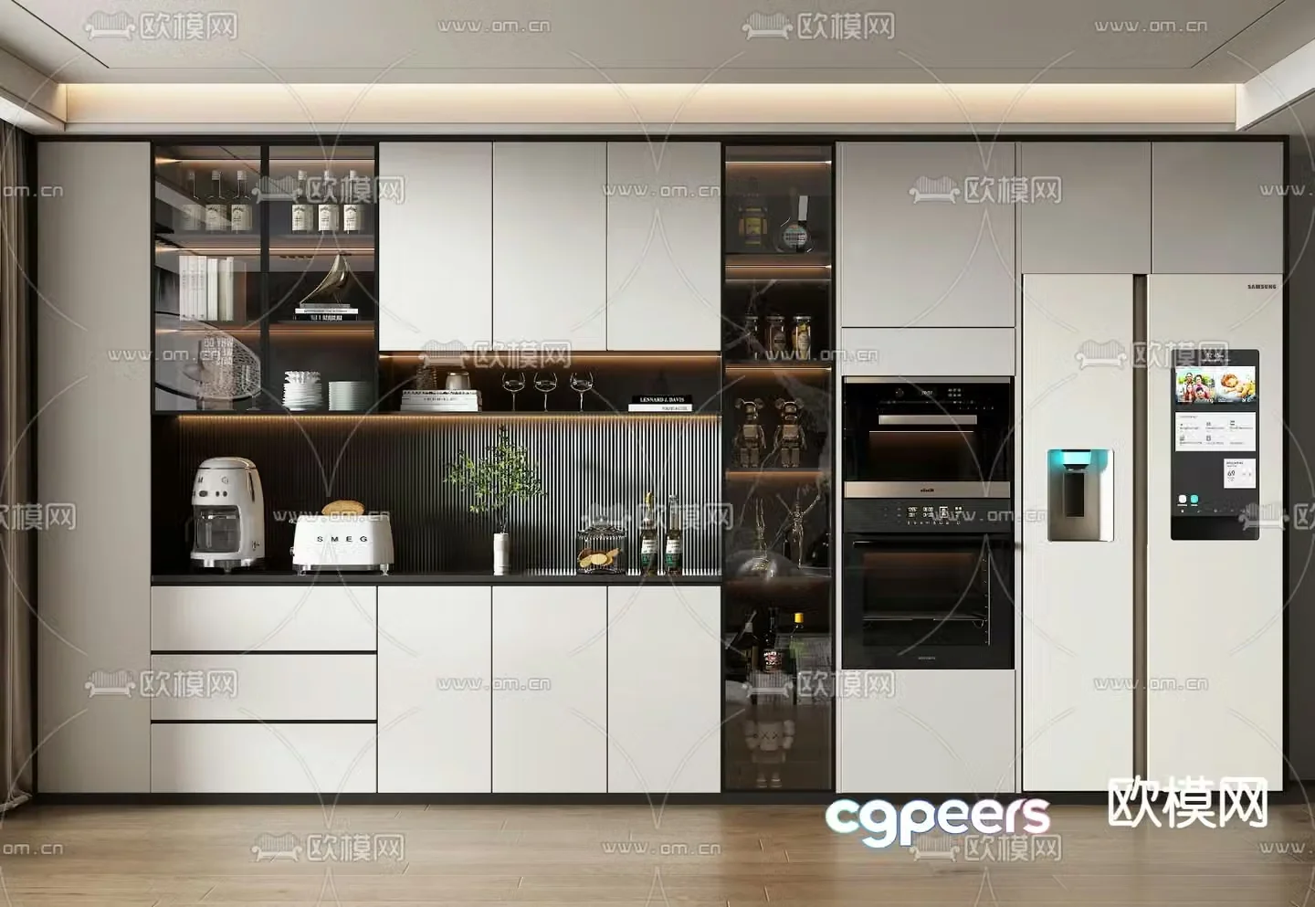 Modern wine cabinet sideboard 3d model