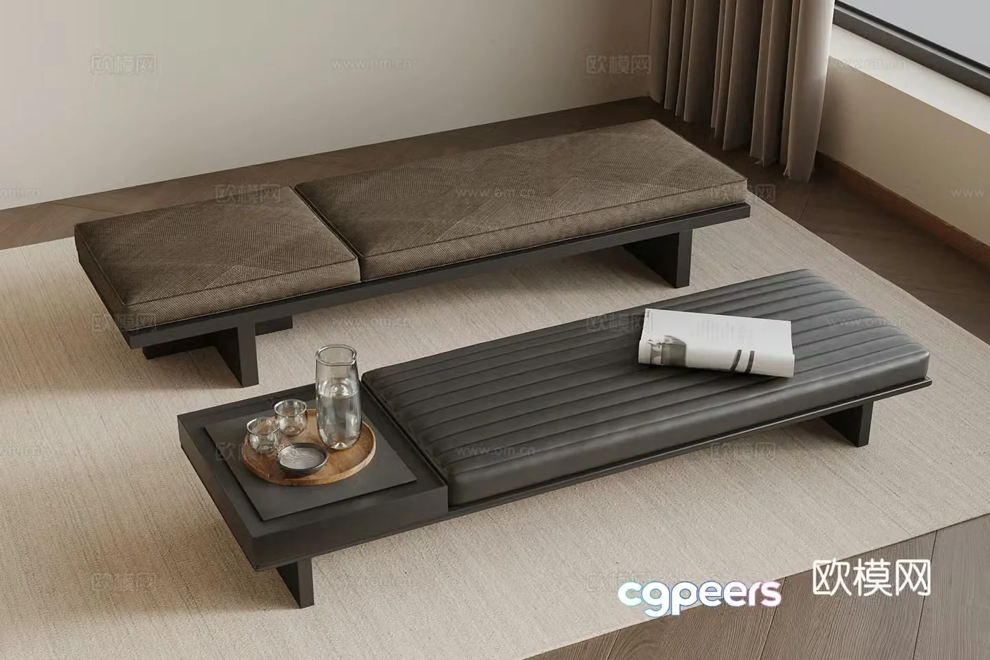 Italian shoe changing stool bench 3d model