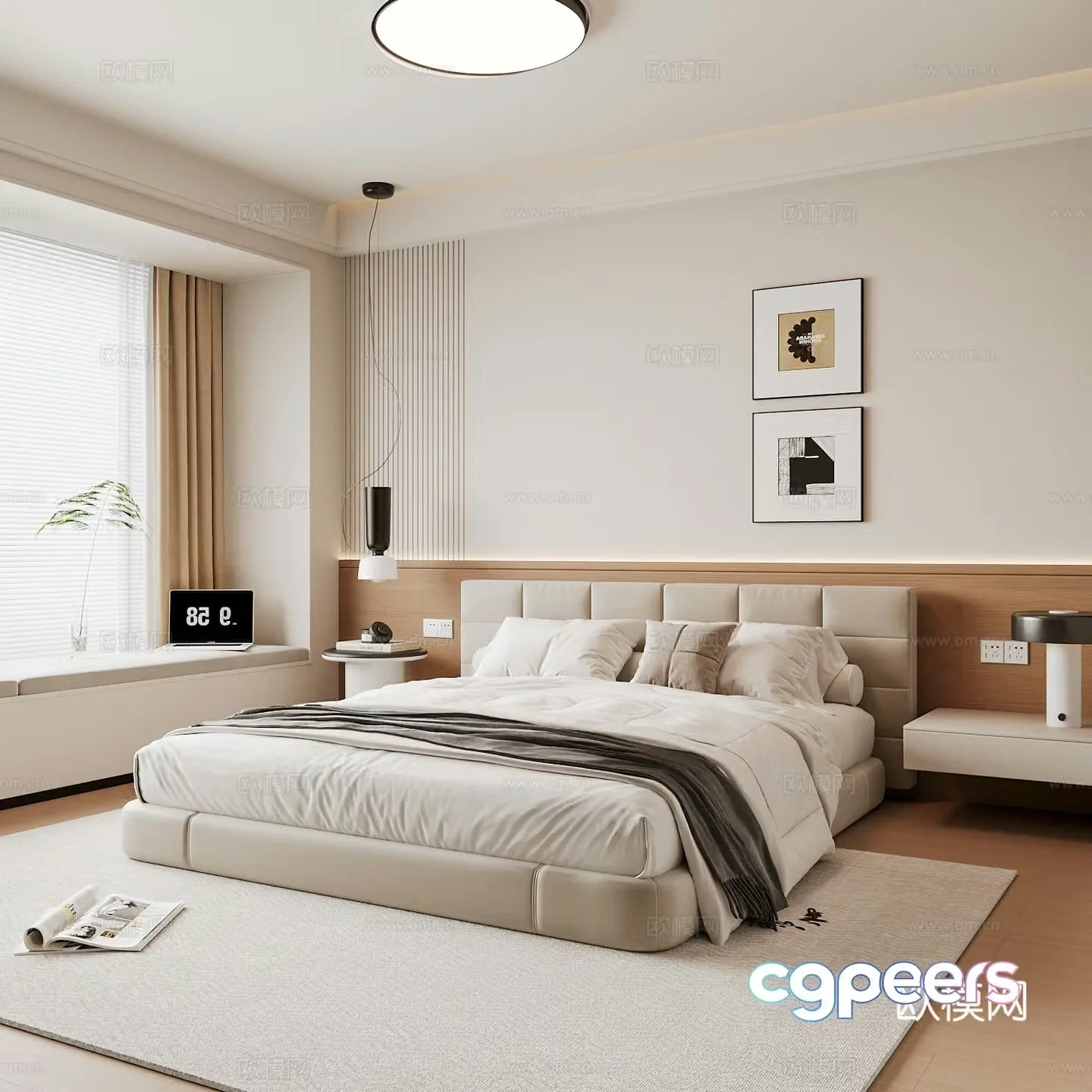 Modern home bedroom Modern bedroom Italian bedroom Simple bedroom Italian bed 3d model