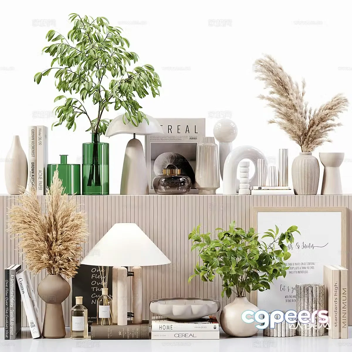 Modern cream style ornament combination 3d model
