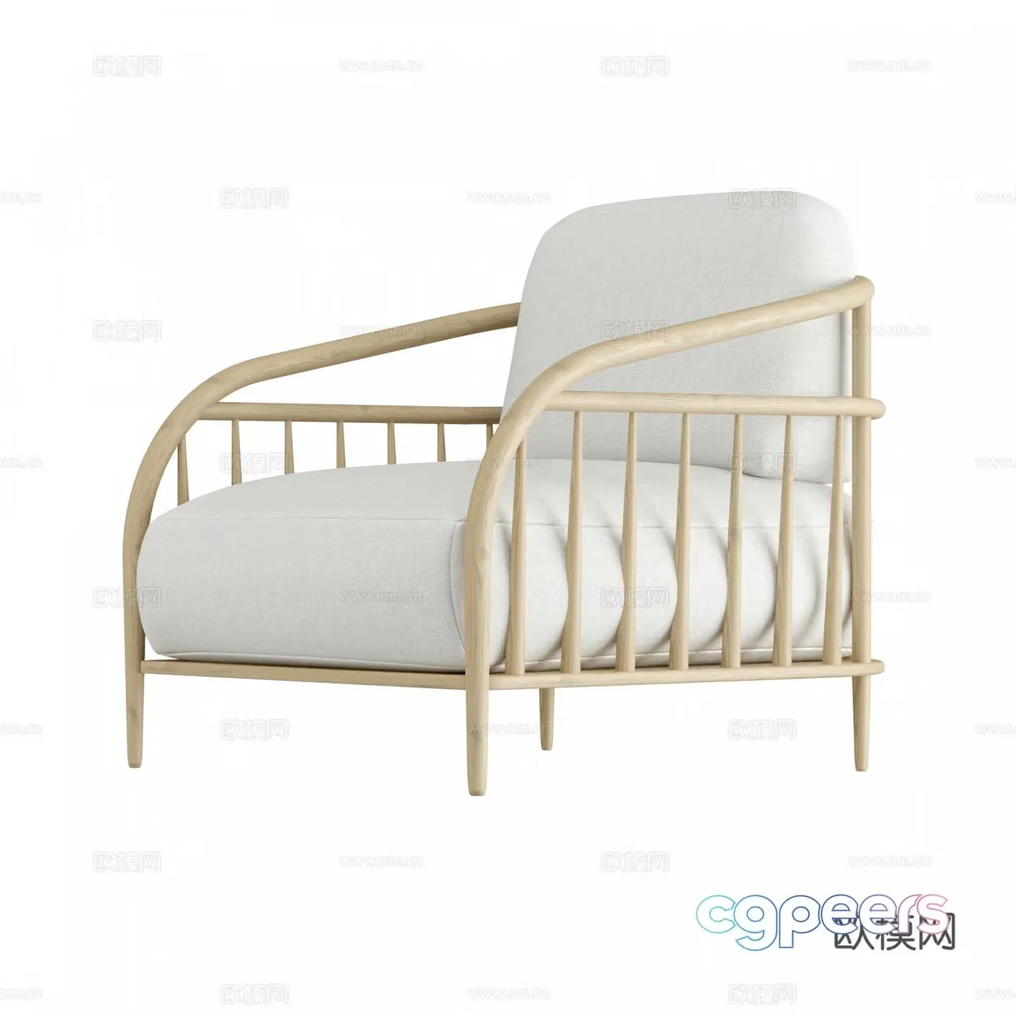 Tomlin Nordic chair leisure chair 3d model
