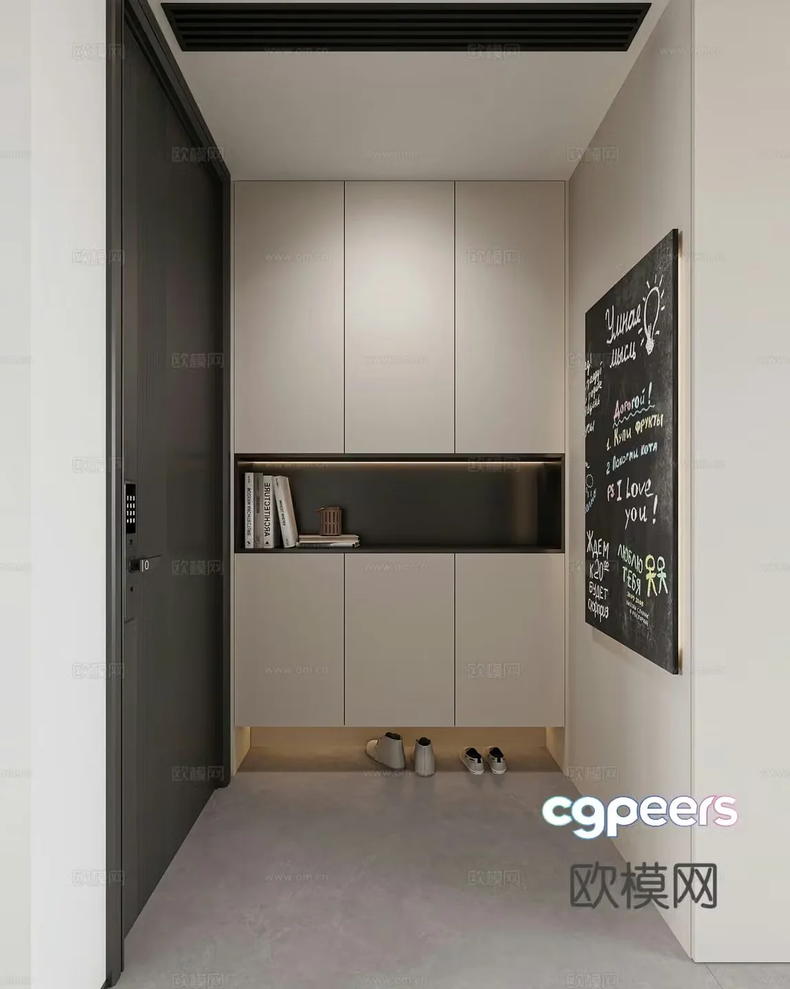 Modern shoe cabinet blackboard shoes fingerprint lock entrance door wine cabinet simple G6533d model