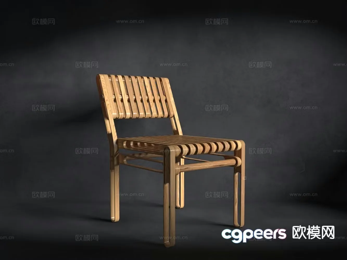 Single chair solid wood chair tea chair leisure chair 3d model